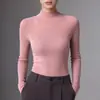 Primera línea de prêt-à-porter Yangzi de lana fina 100% para mujer, cuello semi-alto, corte ajustado, efecto adelgazante, suéter de punto