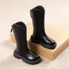 Nueva colección otoño e invierno 2026: botas altas forradas de polar fino para niñas, botas altas infantiles, botas de princesa y botas altas de cuero para primavera y otoño