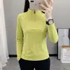 Nueva Camisa de Manga Larga para Mujer de Primavera y Otoño, de Secado Rápido para Deportes, Ocio, Senderismo, Transpirable, Elástica, Cuello Alto, Camiseta de Secado Rápido
