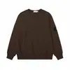 Sudadera de Manga Larga de Color Sólido Piedra con Cuello Redondo Estilo Piedra Cruz Estrella para Hombres y Mujeres, Hecha en Fábrica, Corte Holgado, Sin Capucha