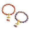 Han Yu Yuan Polvo de Oro Lámina de Plata Vidrio Gris Fragante Pulsera de Pulsera para Mujer Templo 2023 Nueva Pulsera Duobao Regalo