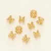 Cuentas de Cobre Chapado en Oro de 18K para Conservación del Color, Porta Flores Calado de Doble Cara, Porta Cuentas, Pulsera DIY Hecha a Mano, Accesorios con Cuentas, Accesorios de Joyería al Por Mayor
