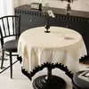 Mantel Redondo Vintage Estilo Francés, Impermeable, Resistente al Aceite, Lavable, Resistente al Calor, Funda de Mesa de Lujo de Gama Alta, Cubierta para Mesa de Café