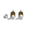 Bomba de Polvo con Interruptor Izquierdo y Derecho de Aluminio Anodizado de 24 Dientes de Boca Larga con Resorte Incorporado Bomba de Loción Hebilla de Clip Cosmético