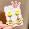 2025 Nuevos Pendientes Falsos Anti-Dolor de Princesa Kuromi para Niñas Pendientes de Dibujos Animados de Verano para Niños Sin Perforación Pendientes Joyería