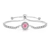 Transmisión en Vivo Más Vendido Pulsera Octagonal Corte Rosa Incrustada con Diamante de Alto Carbono Piedra Preciosa de Color Padparadscha Joyería Dropshipping