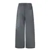 Pantalones de Chándal Casuales Holgados de Pierna Ancha para Hombre C1095 High Street Estilo Americano Retro Lavado con Diseño Estampado