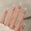 Parches para Manicura de Longitud Media, Uñas Postizas, Parches para Uñas Removibles, Estilo Popular de Celebridad de Internet, Parches para Uñas Desgastables