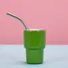 Vaso Mini para Sublimación de Licores de 3 oz Calcomanía de Agua Concentrada Italiana Taza de Café Estampado de Leopardo Vaso de Color Caramelo de Acero Inoxidable