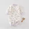 Macacão Bebê Duoduo Coelho Pequeno Outono/Inverno Algodão Puro Quente Para Recém-Nascido Roupa Íntima Acolchoada Macacão Bebê Pijama