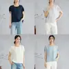 Blusa de Seda Guanle Crepé con Textura de Patrón Espiga 100% Seda de Morera para Mujer, Top Minimalista de Manga Raglán para Verano