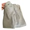 Calça casual listrada de perna reta com forro de fleece, calça esportiva larga estilosa de inverno para meninas