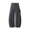 Calça de Terno Masculina Hanlu Estilo Old Money Texturizada Fluida, Outono Estilo Americano Peso Pesado Modelagem Solta Calça Casual Texturizada