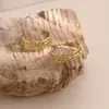 Novos Brincos de Metal Estilo Francês Banhados a Ouro 18K Pino de Aço Titânio para Mulheres, Brincos Irregulares Versáteis de Aço Inoxidável Geométrico
