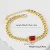 Pulsera de Circonita Europea y Americana para Mujer Chapada en Oro Real de Alto Color Nicho Combinable Circonita Colorida Microincrustada