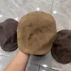 Gorro de Boinas Adelgazante de Piel de Ciervo Cepillada Cálido para Otoño e Invierno para Mujer, Versátil, Casual, Personalidad, Visera Corta