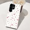 Capa de Celular Floral com Laço Estilo Ins Adequada para Samsung S23 Capa com Película Duas em Uma S24 Camada Dupla Anti-Queda Capa Dura
