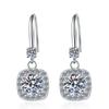 Pendientes para Mujer de Piedras Preciosas de Nuevo Estilo Transfronterizos 1 Quilate Certificado Gra Cuadrados Estilo Coreano Moda Pendientes de Plata de Ley S925 Moissanita