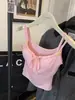 Camisola de Chica Dulce y Atrevida con Lazo Verano Cómoda Ajustada Top Corto Exterior con Almohadilla en el Pecho