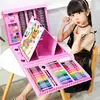 Conjunto de lápis de cor desenho crianças caneta aquarela pintura giz de cera a óleo pincel de pintura material de arte para aluno de jardim de infância e ensino fundamental