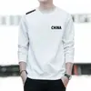 Sudadera para hombre, nuevo modelo de primavera y otoño, cuello redondo, corte holgado, engrosada, sin capucha, prenda para pullover, chaqueta de manga larga para hombre, versátil