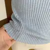 Top de tirantes acanalado de cuello alto corto ajustado a la cintura Sea Street Diary para mujer, Talla única, Blanco, Azul Cielo