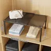 Zapatero divisor en capas retráctil ahorrador de espacio artefacto de almacenamiento de zapatos estante de doble capa para zapatos gabinete partición zapatero