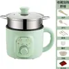 Sartén eléctrica multifuncional, olla eléctrica antiadherente, olla eléctrica pequeña para el hogar, mini olla eléctrica caliente para dormitorio, olla todo en uno para cocinar arroz y saltear