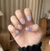 Las uñas cortas y portátiles más vendidas de Xiaohongshu: Puntas de Uñas Ojo de Gato con Lunares, Uñas Postizas Frescas y Lindas