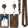 Cordón con Hebilla Retráctil de Nuevo Estampado de Leopardo para Control de Acceso, Tarjeta de Comida, Tarjeta de Empleado, Insignia, Portatarjetas