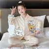 Pijama para niños, para niños, algodón peinado, manga larga, diseño lindo de dibujos animados, nuevo estilo primavera y otoño, conjunto de ropa para casa para niños mayores