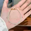 Moda Estilo Ins Sencillo Versátil Zircón Rosa Perla Shijia Collar Cadena para Clavícula de Lujo Ligero Alto Temperamento para Mujeres