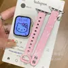 Pingente Coração Fino Duplamente Cravejado com Tira de Couro Bolinhas Adequado para Apple 10 S11 Huawei Gt6 Fit4 Pulseira Xiaomi