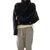 Roupas femininas de alta qualidade de Dongdaemun, Coreia do Sul: Jaqueta de fleece com zíper e gola alta meia-manga estilo coreano outono/inverno para mulheres