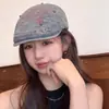 Gorra de Punto de Cinco Puntas Estilo Japonés para Mujer, Gorra Newsboy Retro Americana para Primavera y Otoño, Gorra de Pintor de Alta Gama