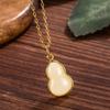 Novo estilo chinês imitação jade cabaça pingente feminino hetian jade colar luz luxo all-match requintado pequeno estilo high-end clavícula corrente