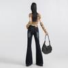 Jeans Bootcut Americano High Street com Cintura em V para Mulheres no Outono Novo Design Sexy Slim Fit Calças Flare em Forma de Ferradura