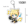 Accesorios de llavero de Hatsune Miku acrílico de pie patrulla de marca canción espejo Colgante de campana adornos de anime