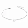 Fresco, Dulce, Natural y Sencillo Colgante Corazón de Melocotón Dorado y Plateado Cadena Cruzada Pulsera para Mujer Joyería al por Mayor No