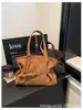 Bolsa de Axila Suede Retrô Maillard para Mulheres, Grande Capacidade, Bolsa Tote com Cinto Personalizado, Bolsa de Mão e Bolsa de Ombro Fashion