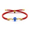 Pulsera Europea y Americana Transfronteriza Nueva Ojos Azules con Cuentas Pulsera Ajustable Tejida a Mano Ojos del Diablo Combinable