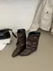 Botas Cortas de Mujer Estilo Nuevo 2026 con Tacones Gruesos Altos y Diseño Plisado, Botas de Media Caña, Botas para Pantalones de Mujer, Botas Martin