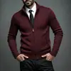 Cross2026 Otoño Invierno Nuevo Suéter de Punto con Cuello Alto y Terciopelo para Hombre Moda Juvenil Chaqueta Cardigan Casual para Hombre