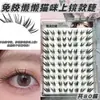 Cílios Postiços Fotogênicos Estilo Gato Preguiçoso, Sem Cola, Sem Remoção Necessária, Novo Modelo com um Aglomerado no Canto Externo do Olho, Criando um Look Dinâmico, Inocente e Ligeiramente Bagunçado