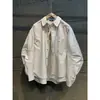 Chamarra tipo camisa de peso pesado con cuello para hombre, abrigo de trabajo de dos piezas simuladas de corte holgado, estilo old money, camisa holgada retro de lujo ligero, moderna