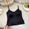Top Camisola Líquida de Base Sin Costuras para Mujer, Escote en V Grande, Espalda Descubierta en U, con Copas Integradas Fijas, para Uso Interior/Exterior, Base Adelgazante