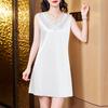 Vestido Camisola Classy Plus Size Vestido Externo Seda Meio Comprimento Top Básico Pijama de Cetim de Acetato para Mulheres
