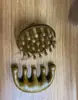 Pente massageador multifuncional de seis bordas de madeira e cinco dentes, pente de cabo longo, sândalo, cinco dedos, cinco dentes, tendão, dentes grandes, pente de madeira fofo