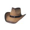 Chapéu de Palha Ocidental Cowboy Clássico Popular Transfronteiriço da Amazon Moda Europeia e Americana Masculina e Feminina Chapéu de Palha com Topo Rígido para Proteção Solar
