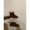 Botas de neve peludas estilo coreano, sapatos femininos estilo francês, nova coleção outono/verão, botinhas forradas com fleece, botas quentes de algodão, botas femininas